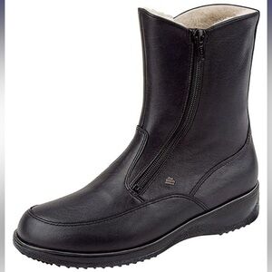 Finn Comfort Boot 10W Black Winter Orthopaedic Zipper Removable Insole Excellent